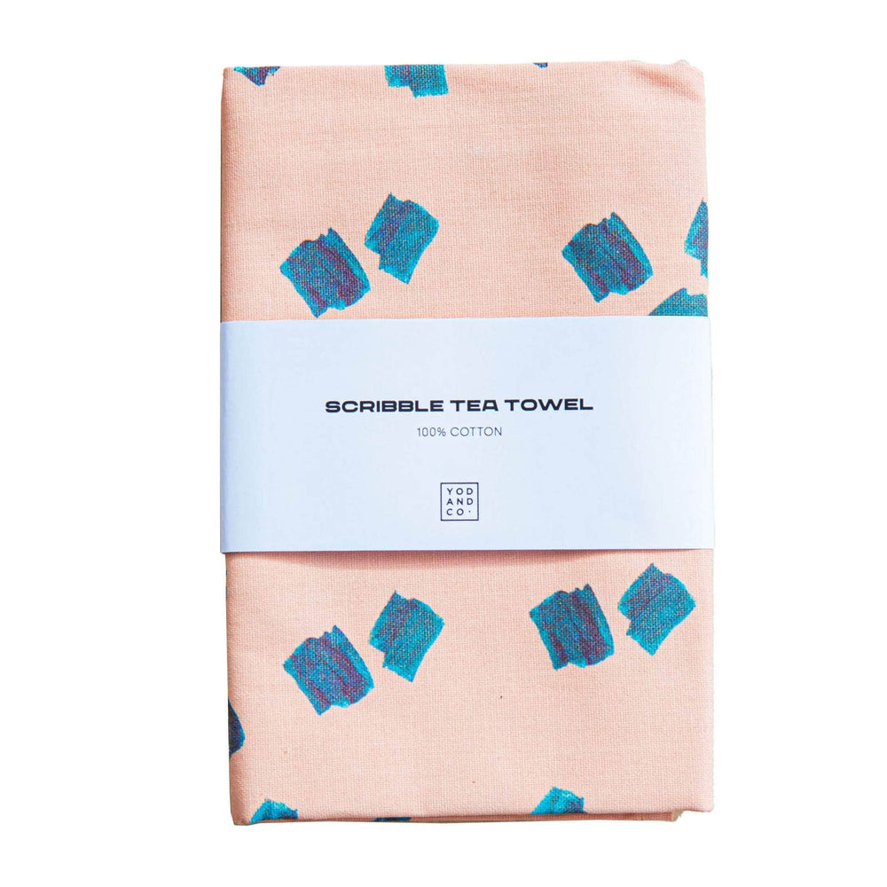 Scribble Tea Towel - Pink