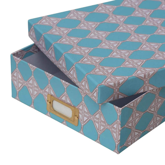 Romarong Vai Blue Lidded Portfolio Box