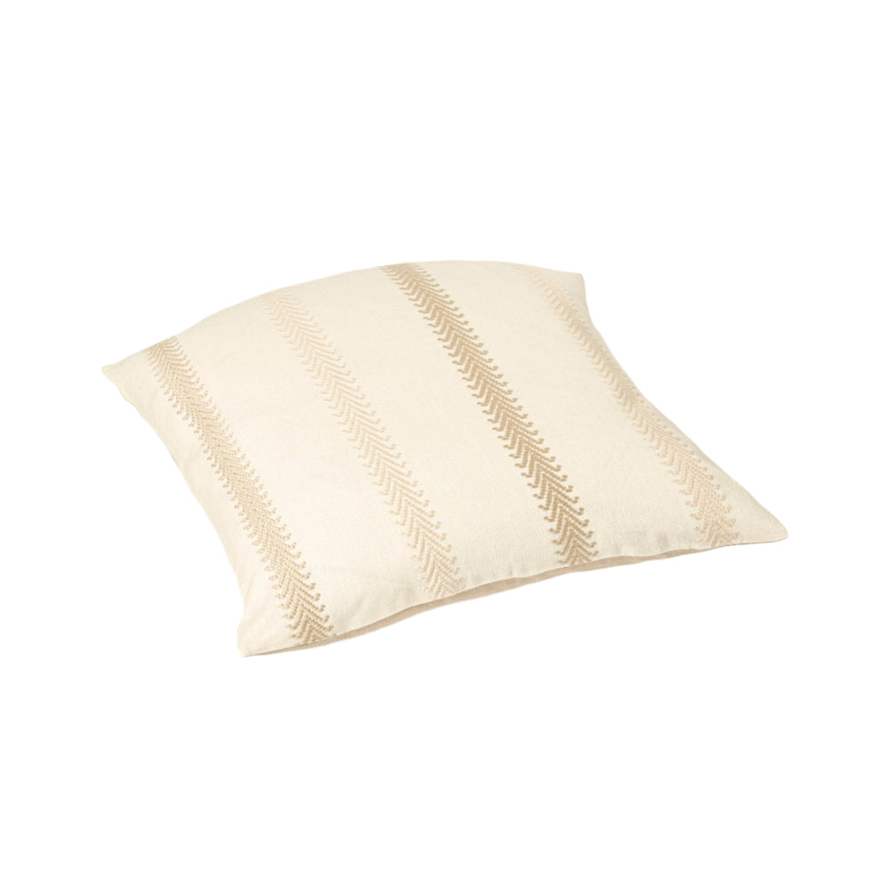 Mala Embroidered Cushion Cover - Pebble White