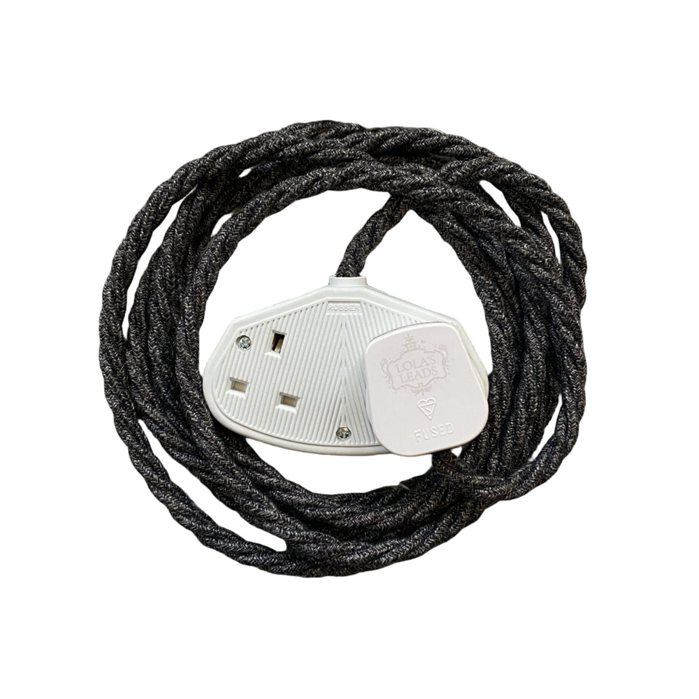 Anthracite Linen - Lola's Leads Fabric Extension Cable