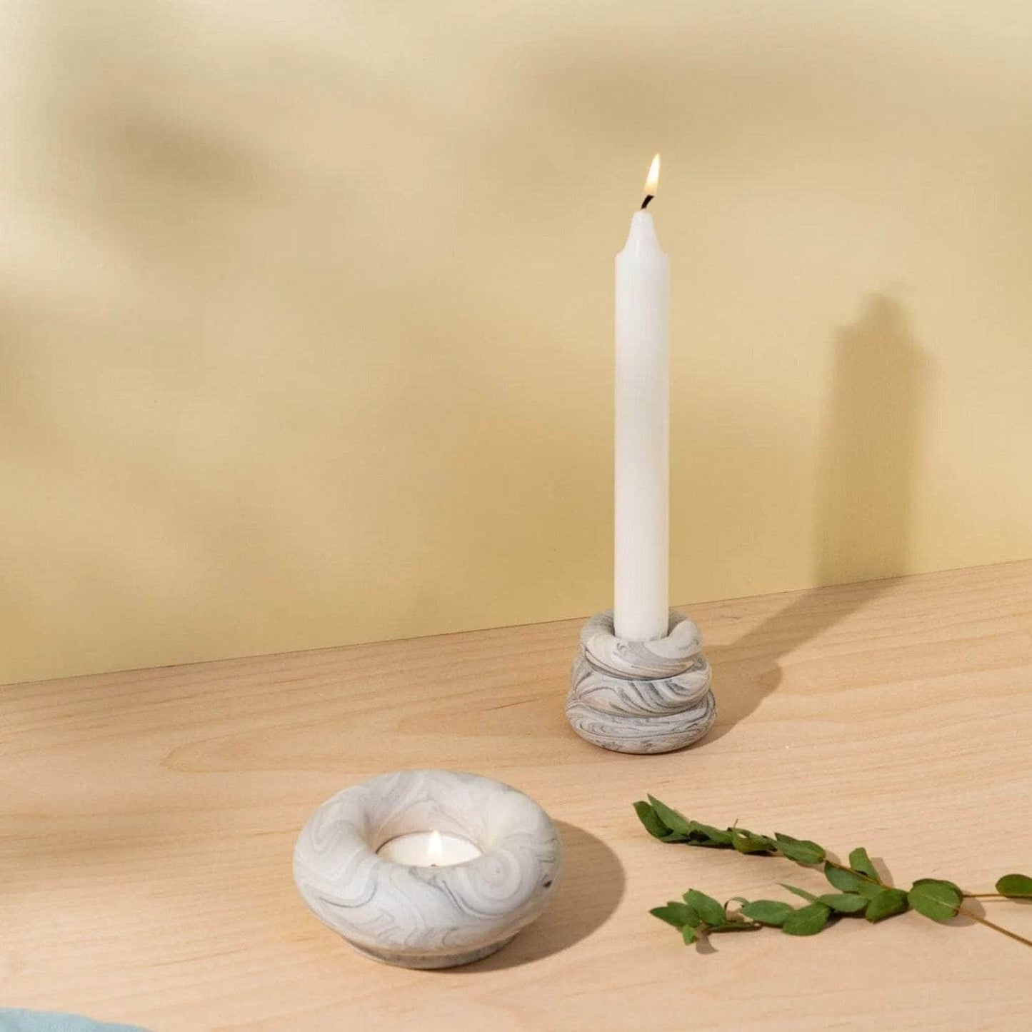Chalk White Triple O Candleholder