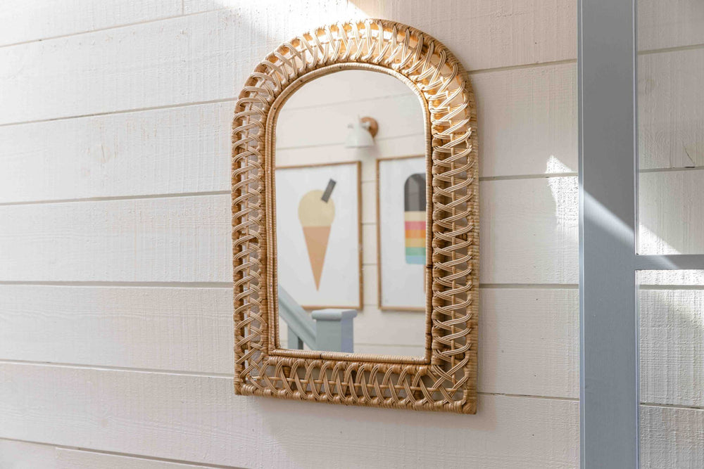 Royal Arch Rattan Mirror