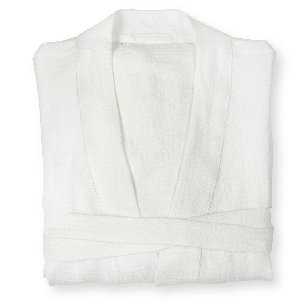 Liège Robe in Ivory White Waffle with White Hemstitch