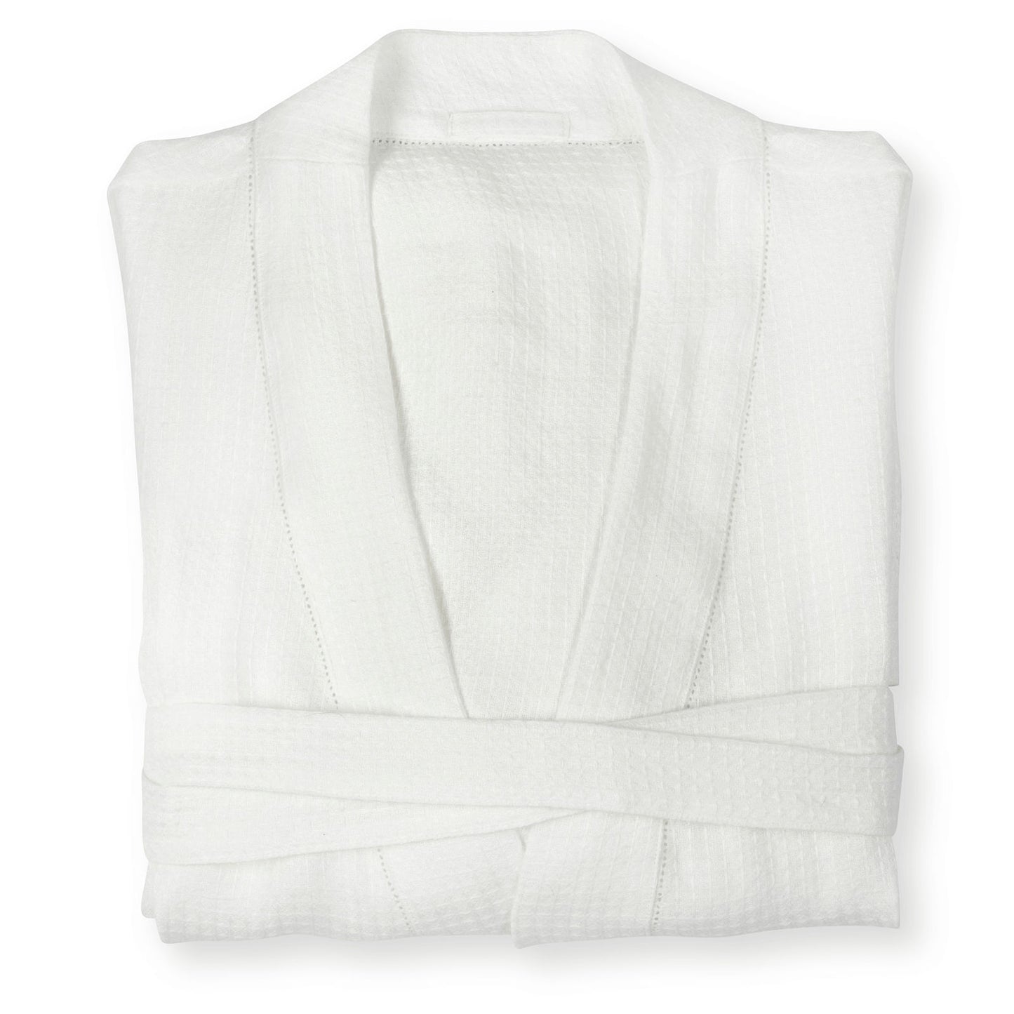 Liège Robe in Ivory White Waffle with White Hemstitch