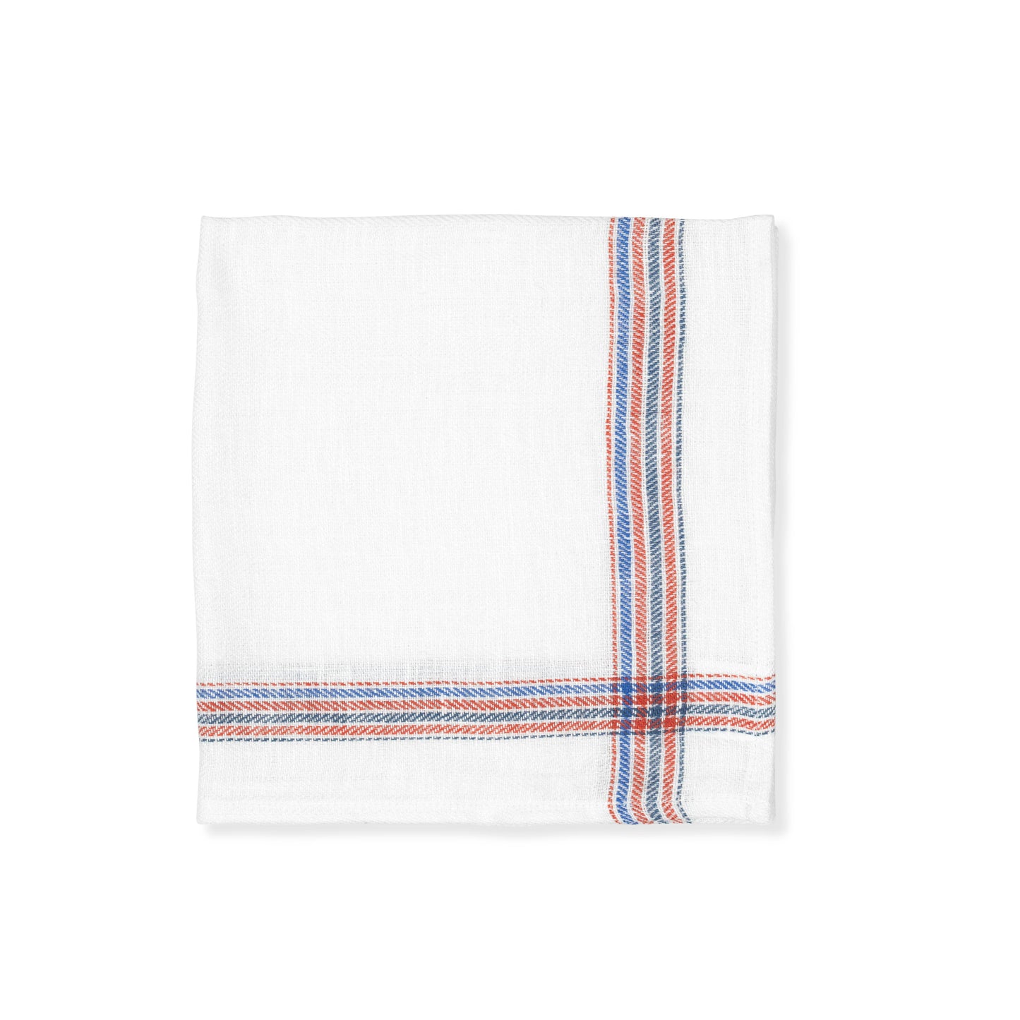 Set of 6 French Red & Blue Border Napkins