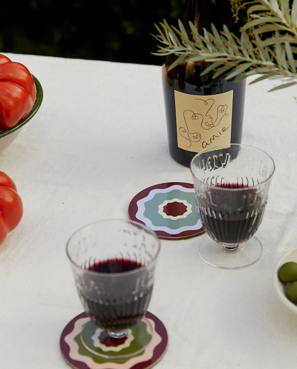 Rhubarb Ripple Coasters (Set of 6)