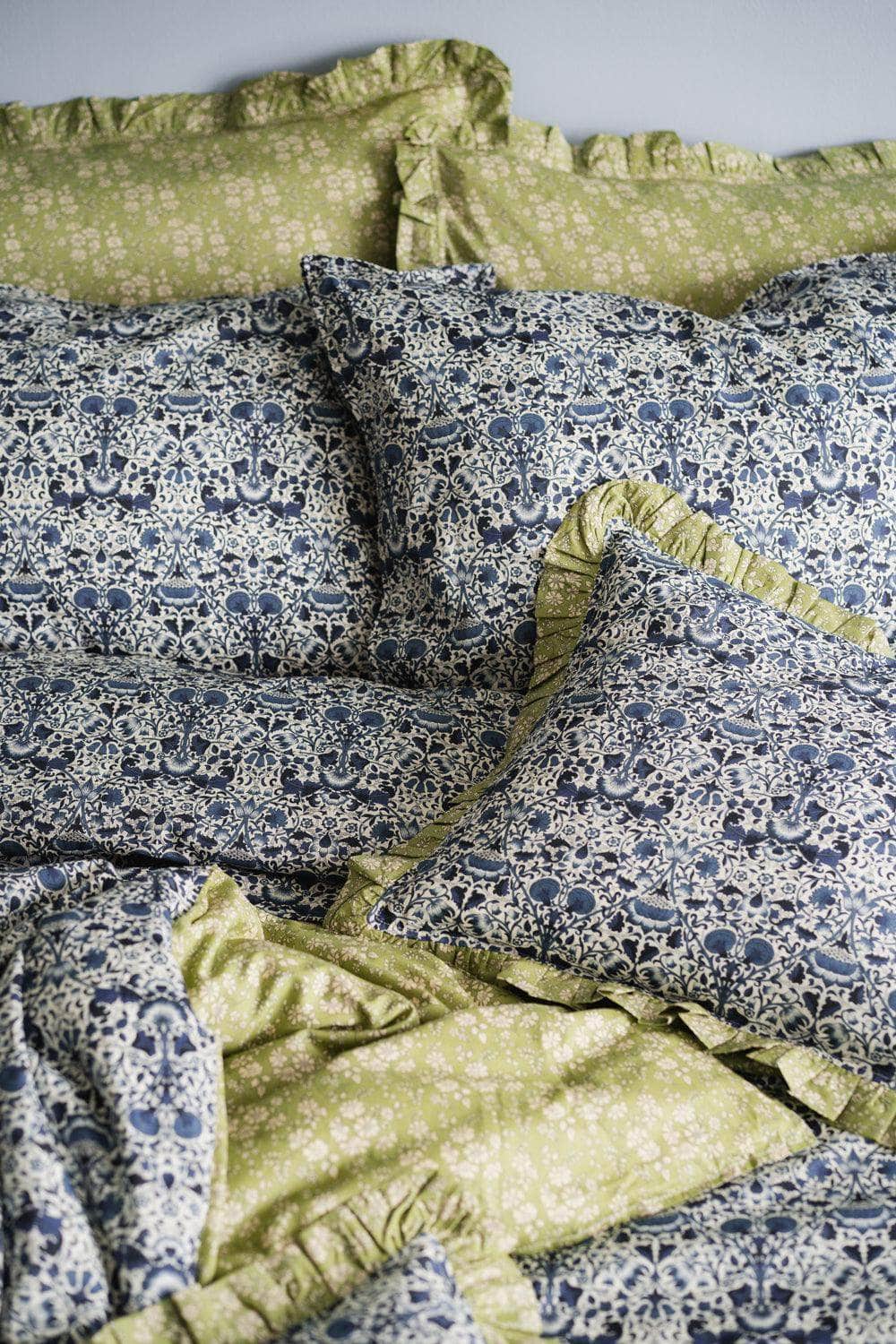 Frill Edge Pillowcase Made With Liberty Fabric Capel Pistachio
