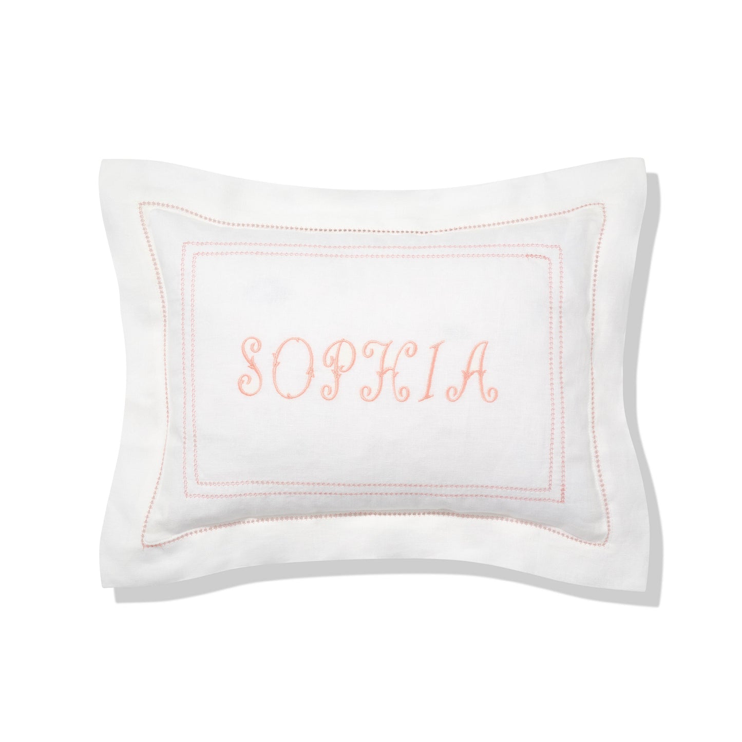Boudoir Pillow with Hemstitch in Coral