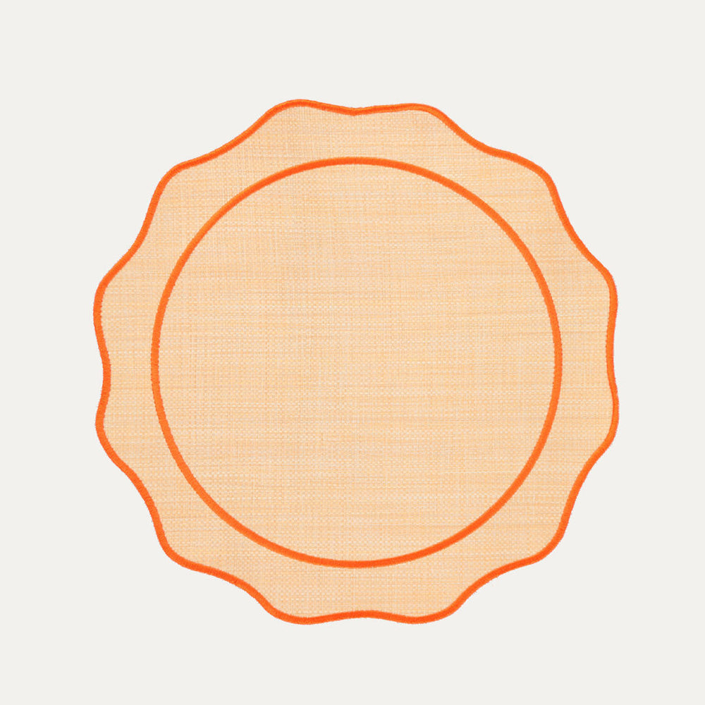 Raffia Placemat with Orange Border