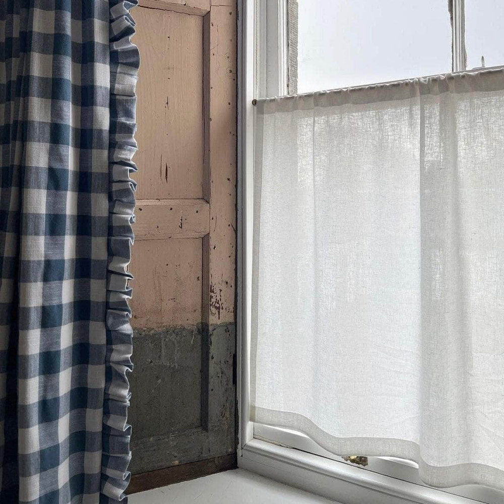 Pair of Cafe Curtain's 56/57 - Pocket Top - Elderfield Turpentine - Pole Width 25cm x Drop 20cm