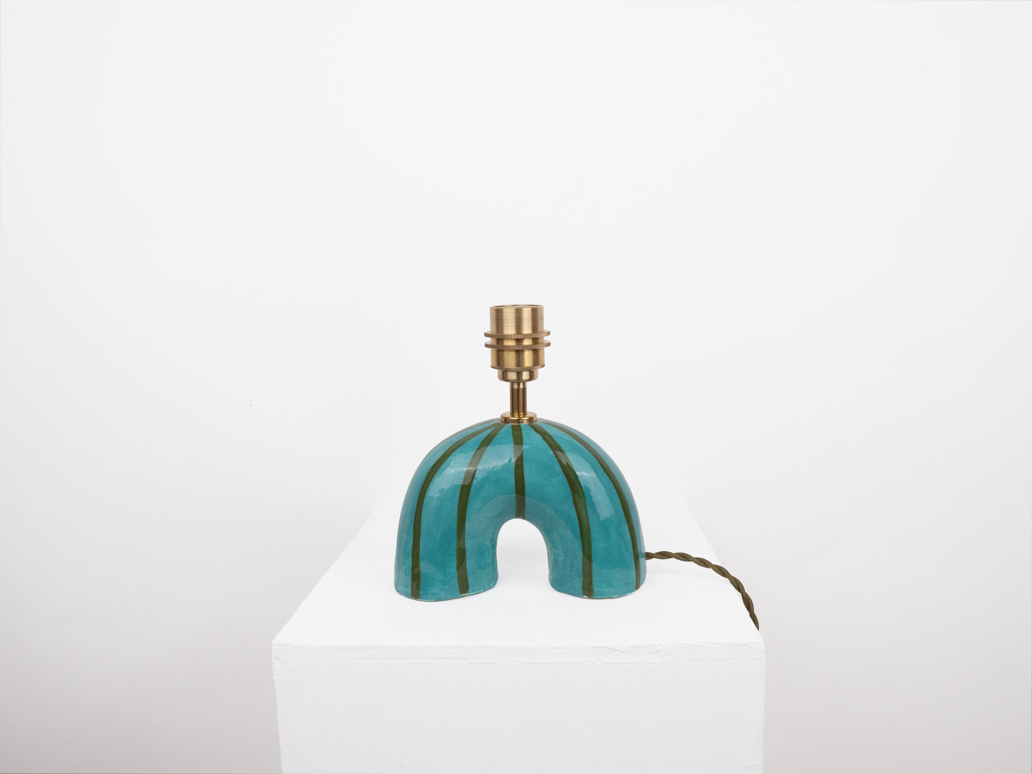 'Me' Table Lamp - Green Stripes