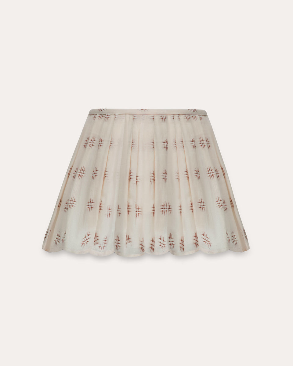 The Embroidered Loose Pleat in Chestnut