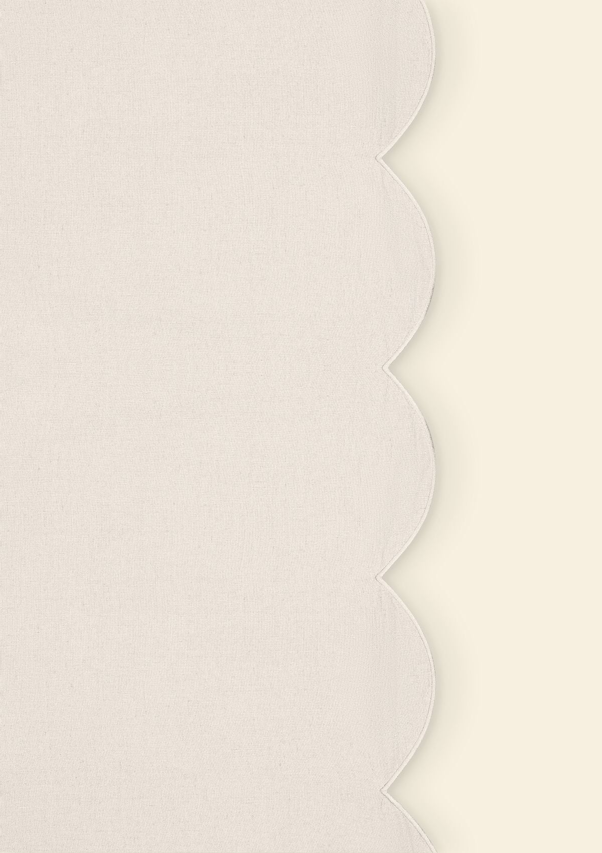Scalloped Linen Tablecloth In Ivory