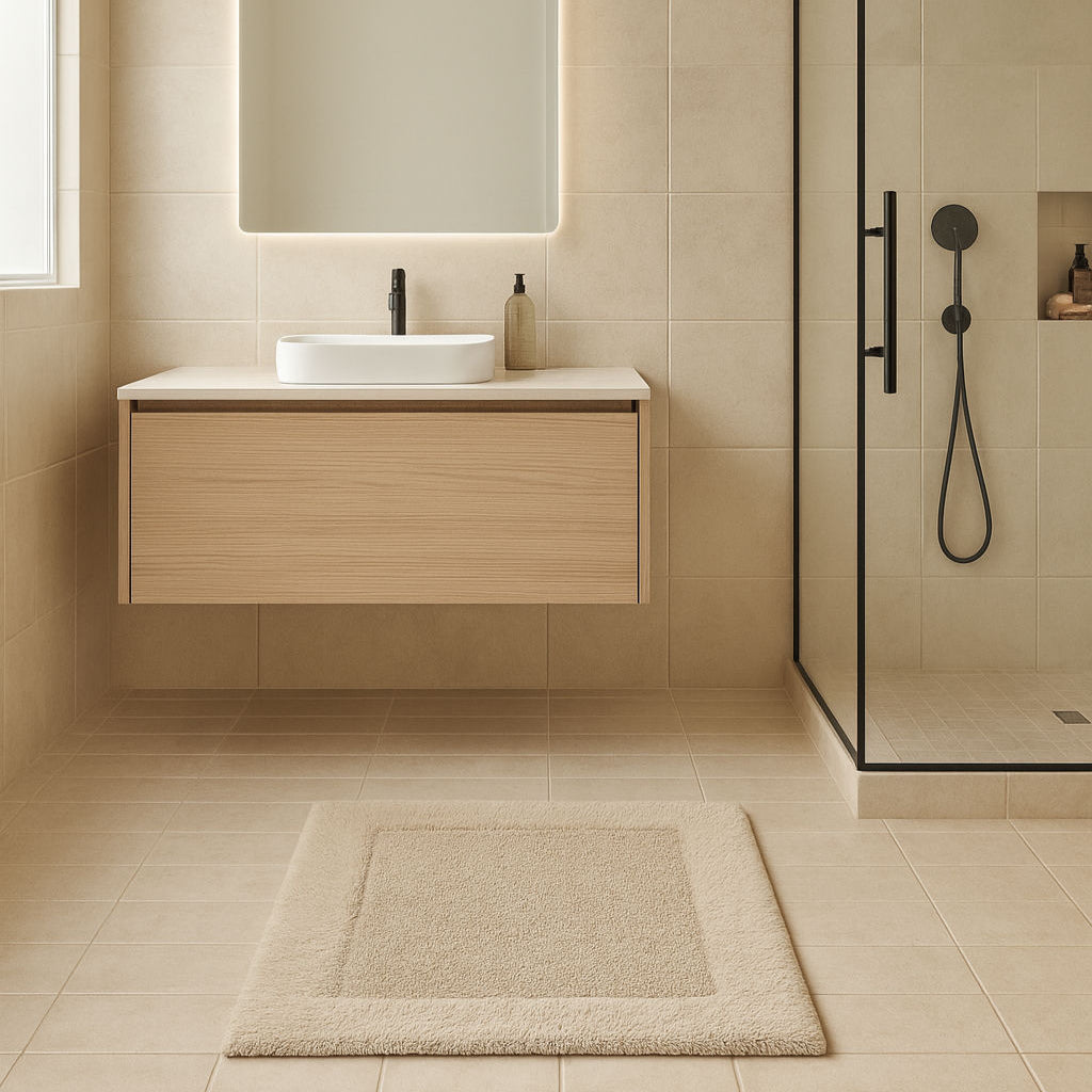 Beige Cotton Bath Mat 2100gr