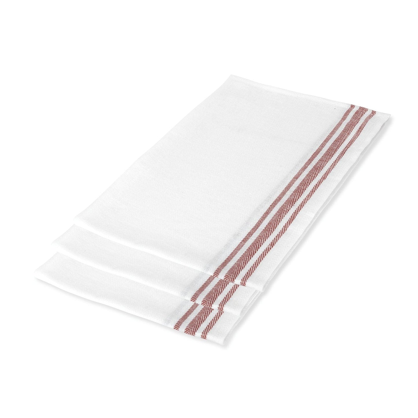 Set of 3 Kitchen Towels in French Red
