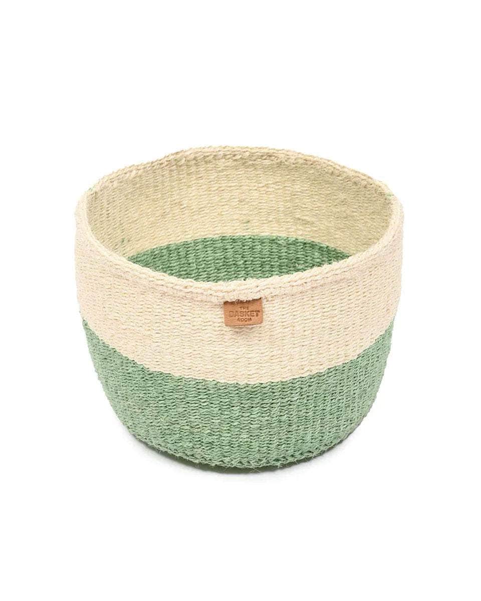 WILAYA: Green Colour Block Woven Basket