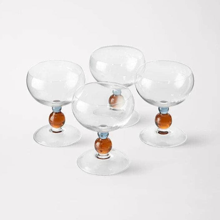 Noam Wine Glass With Amber Bead | Set of Four