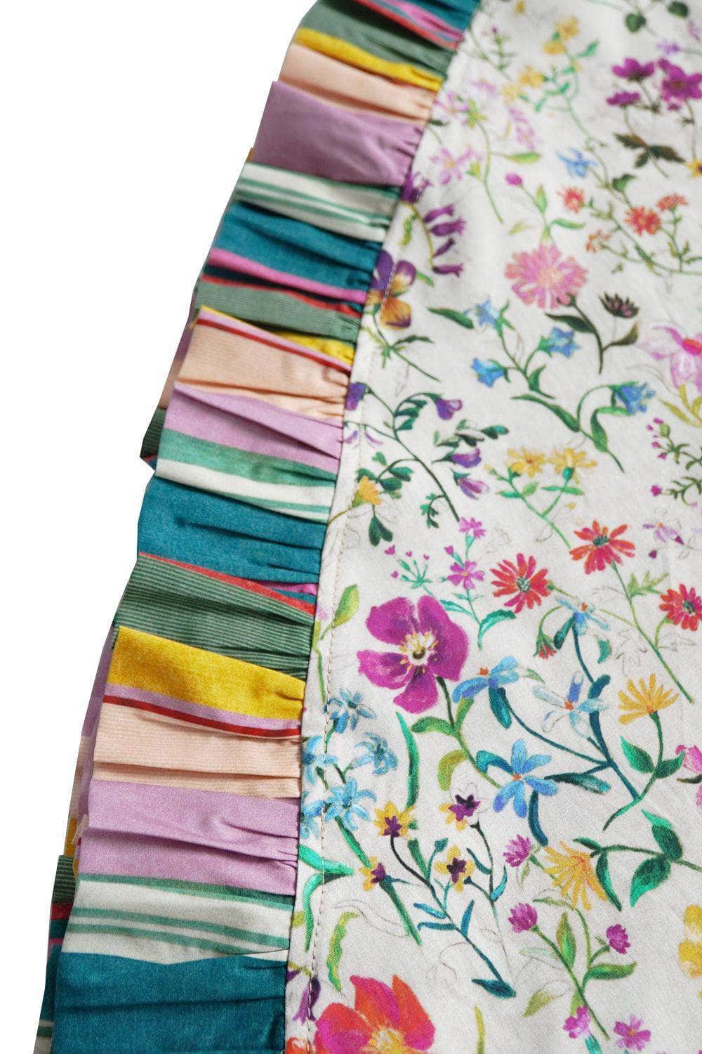 Ruffle Edge Round Tablecloth Made With Liberty Fabric Linen Garden & Archive Swatch