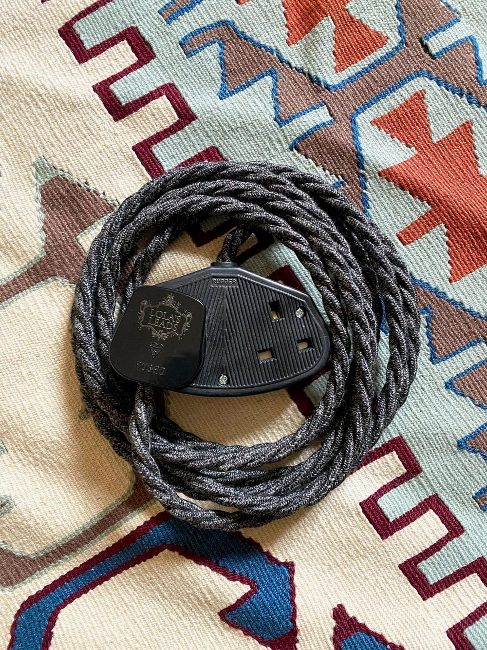 Anthracite Linen - Lola's Leads Fabric Extension Cable