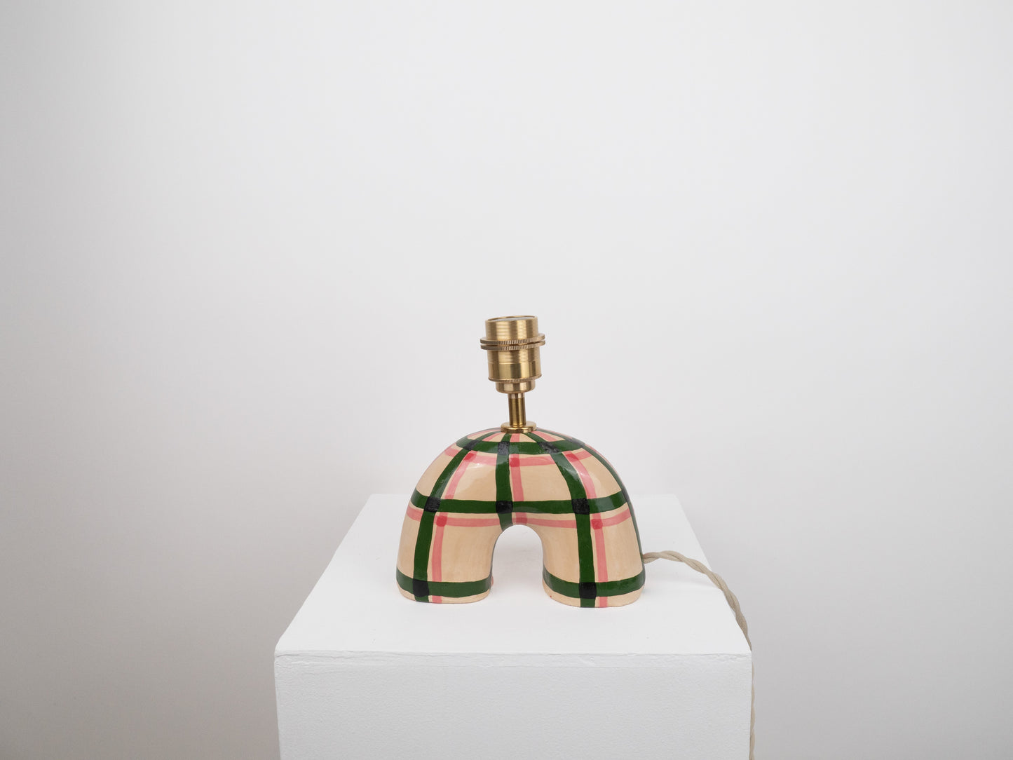 'Me' Table Lamp - Green Gingham