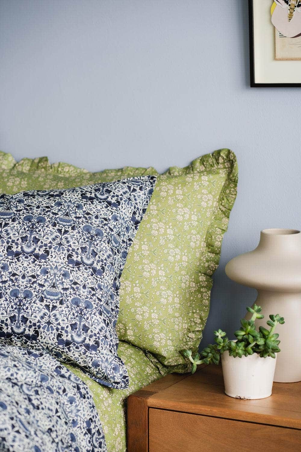 Pillowcase Made With Liberty Fabric Capel Pistachio