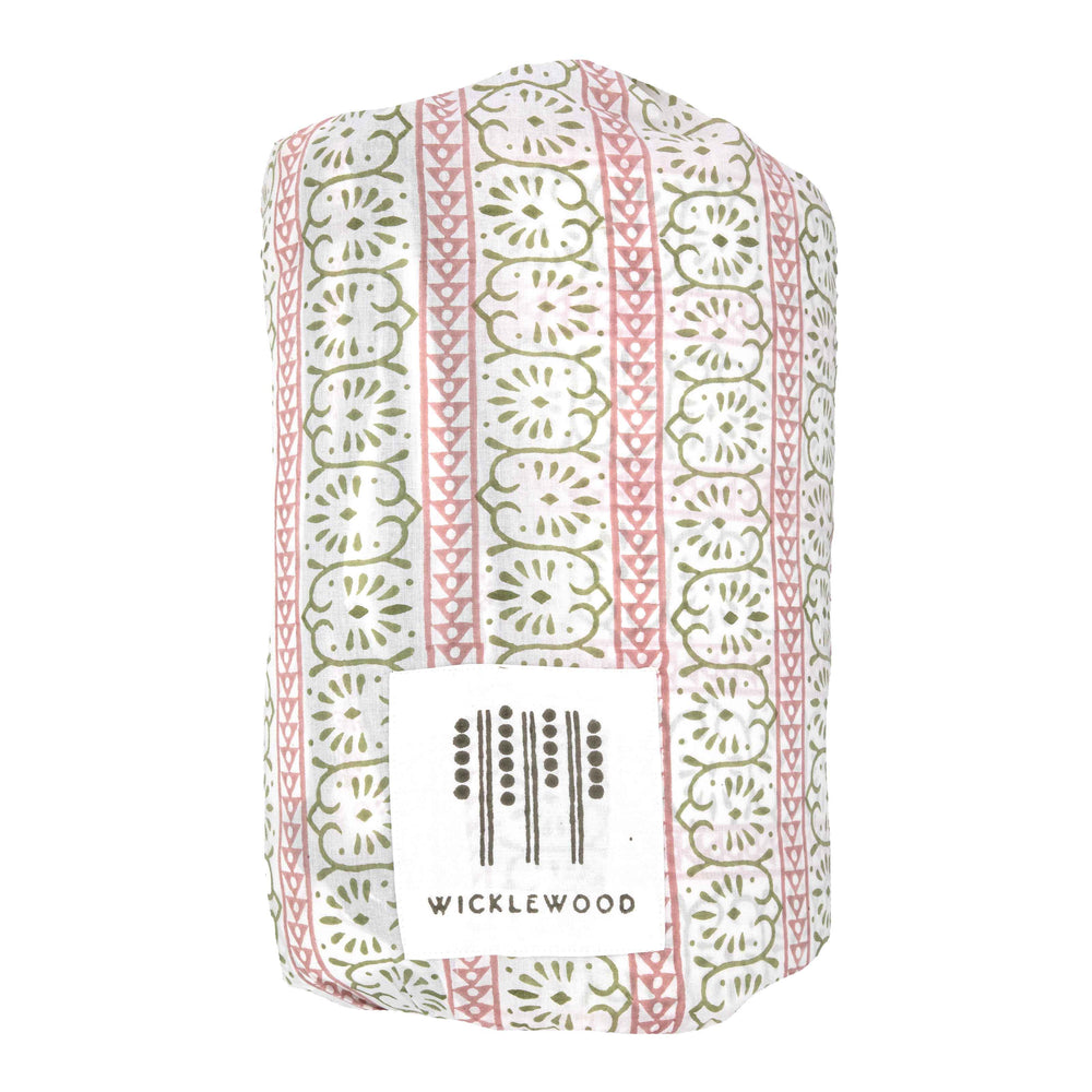Double Azalea Quilt Pink Green