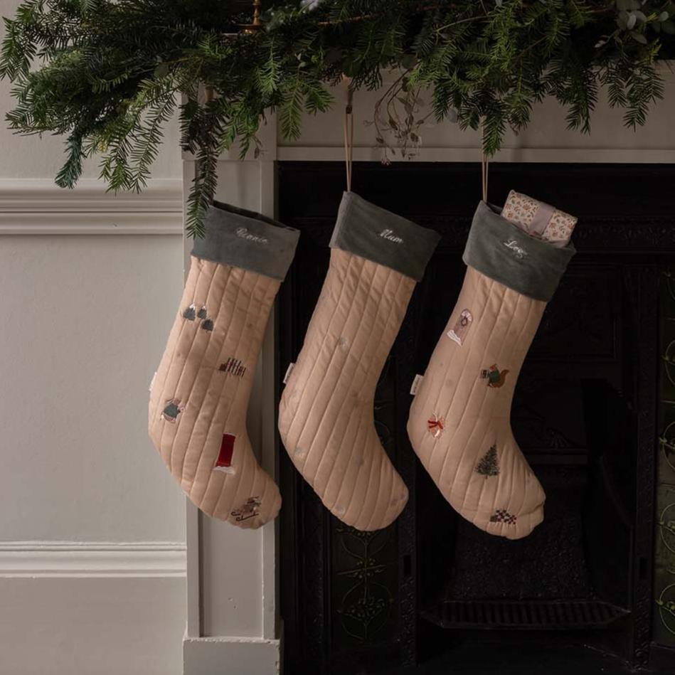 Christmas Stocking - Festive Forest Bunny