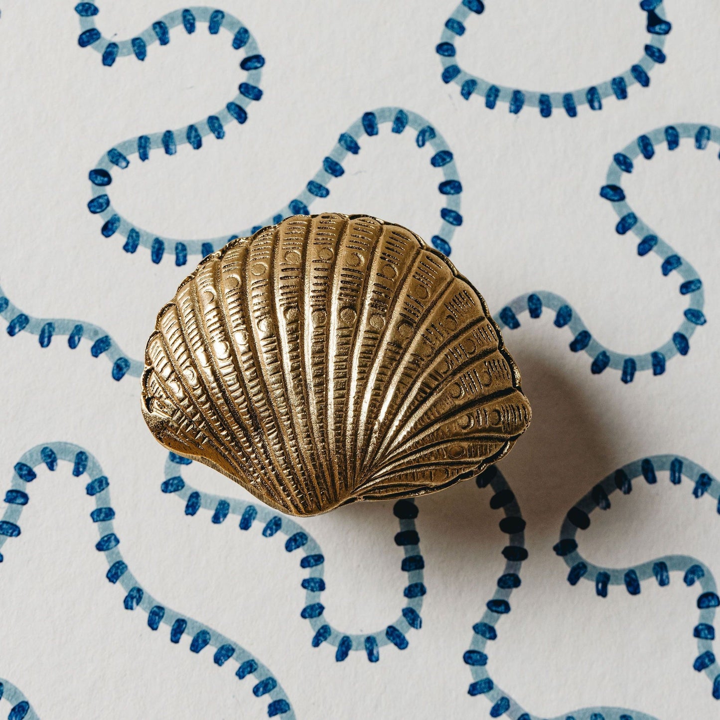 Cockle Shell Knob, Lacquered Brass