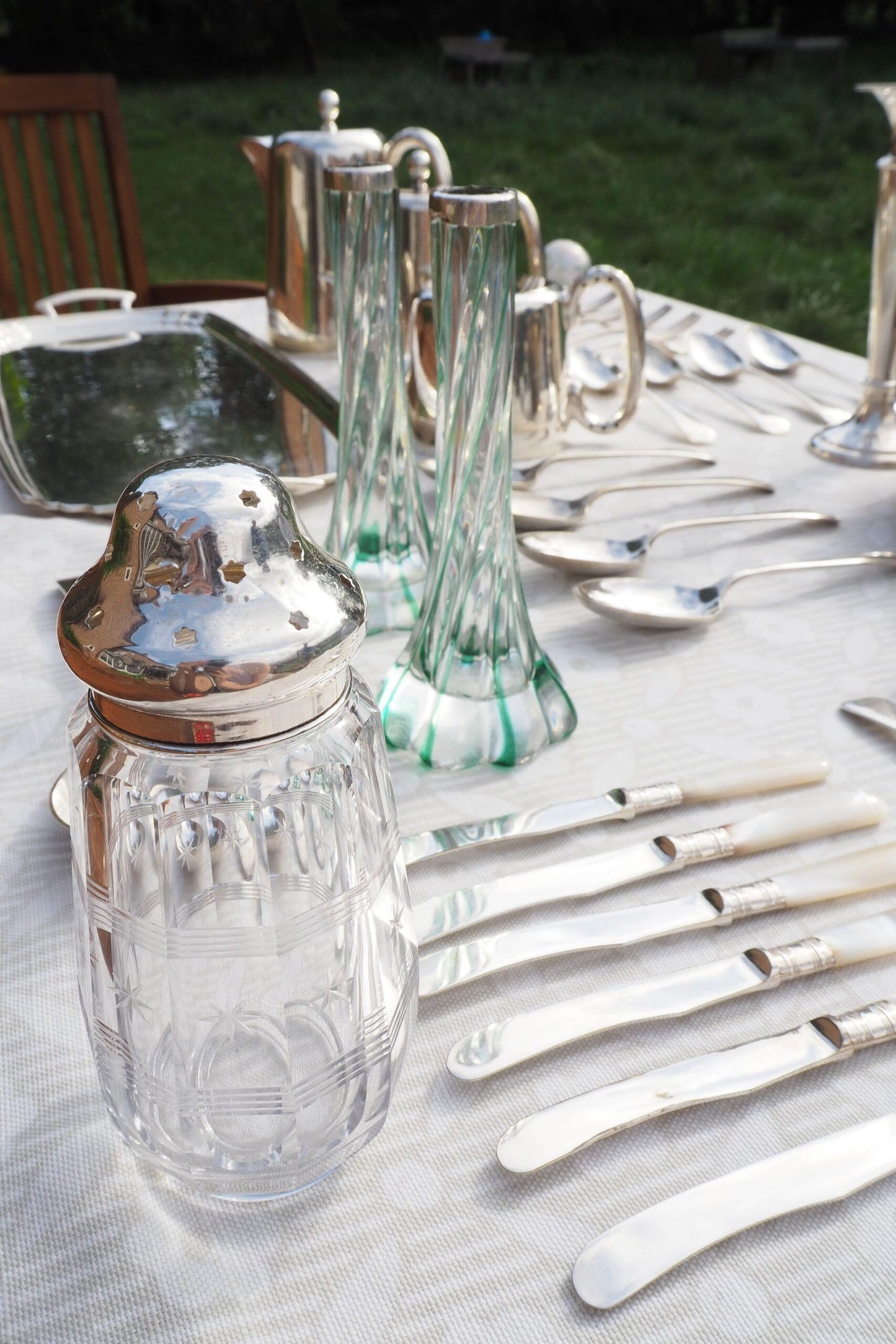 Silver and Glass Sugar Shaker