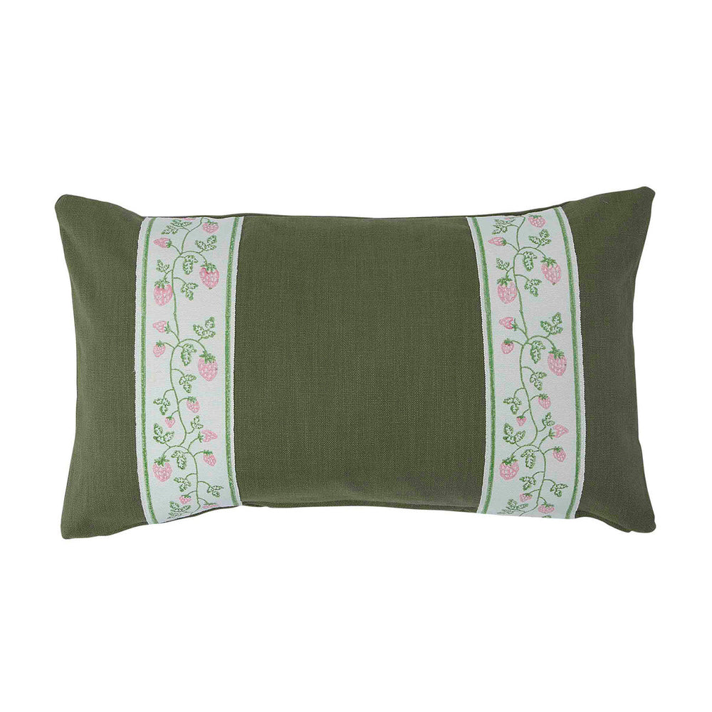 Cushion Olive Green with Strawberry Green/Pink Tape