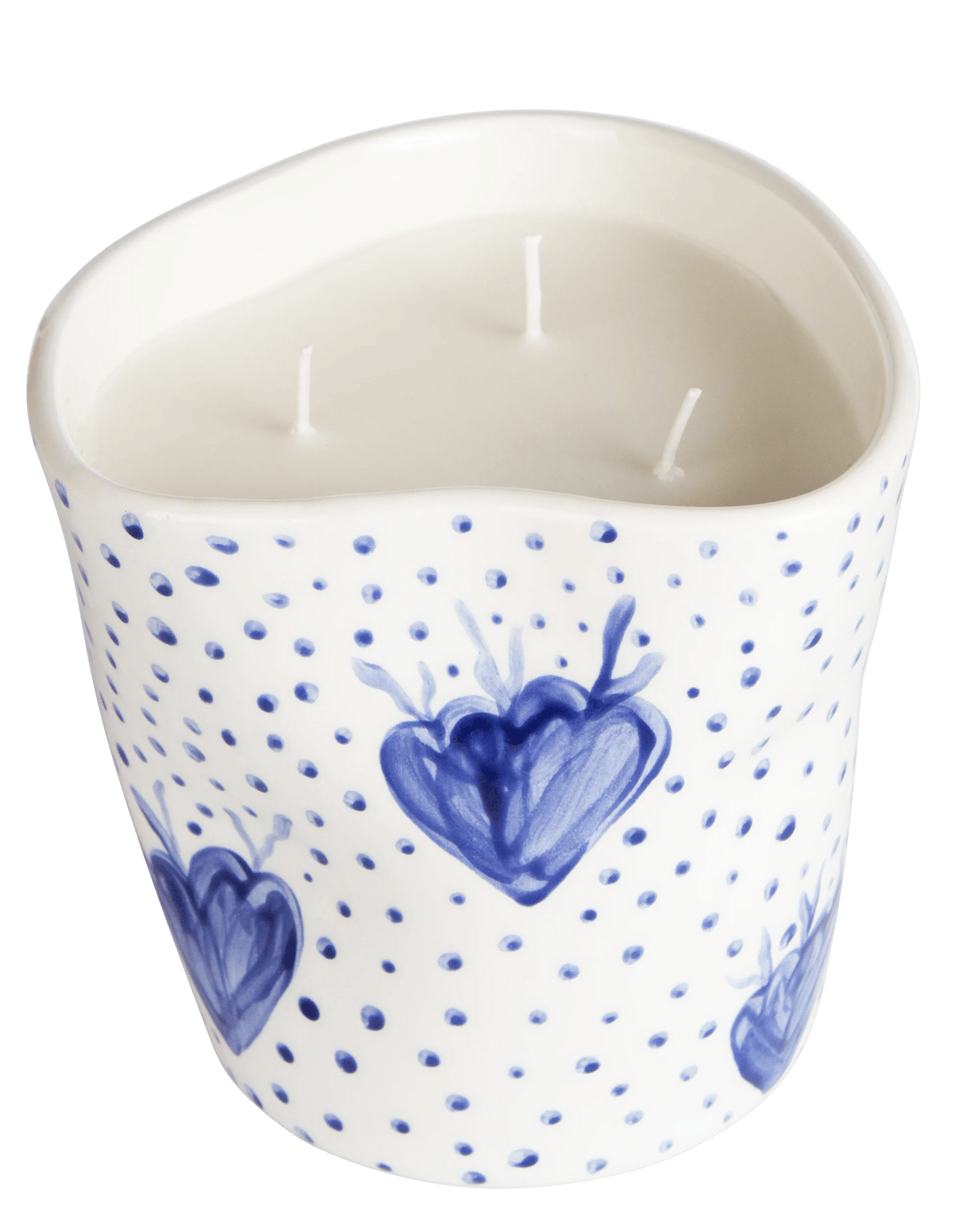 Blue Coral & Dots Candle
