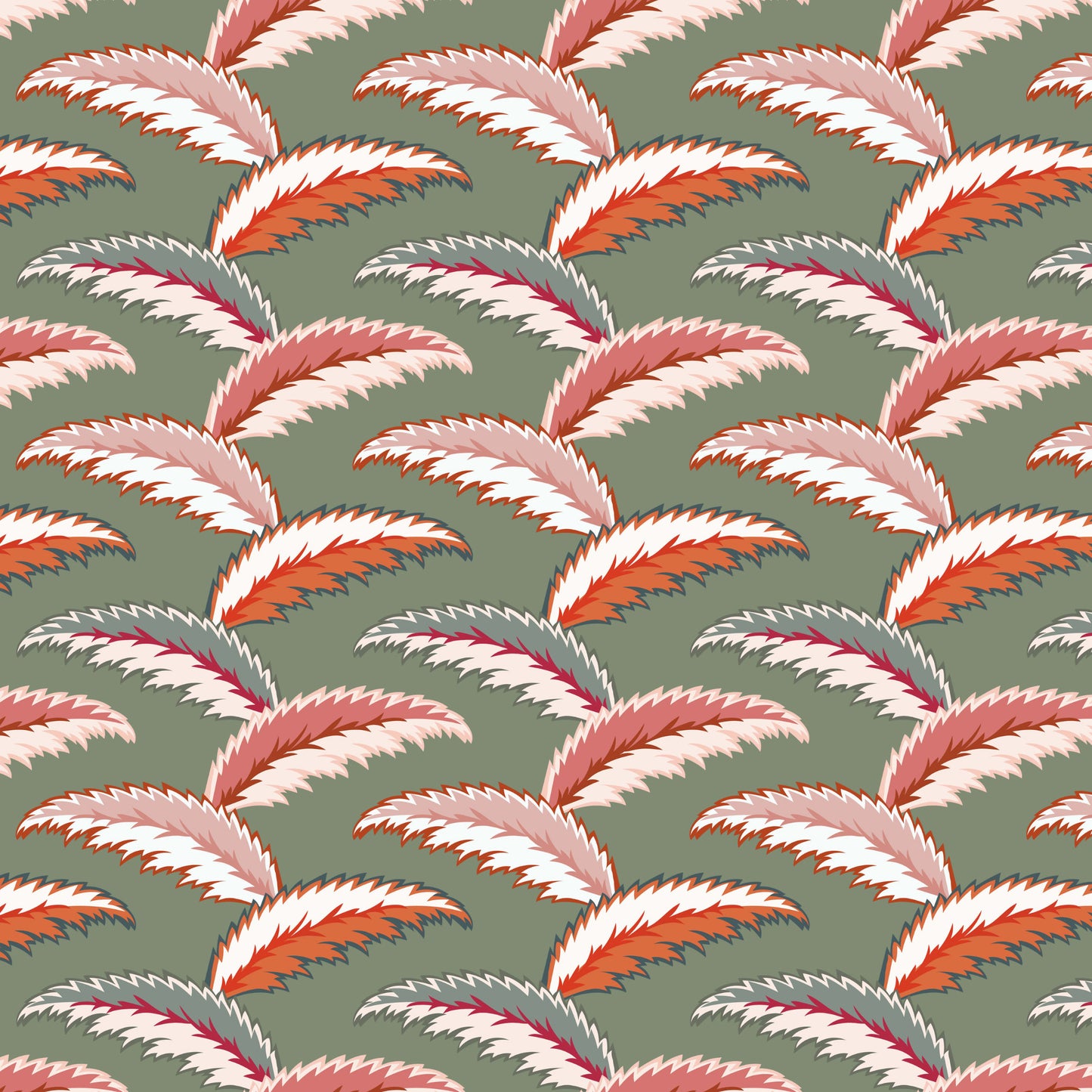 Persian Palm Wallpaper - Sage Green