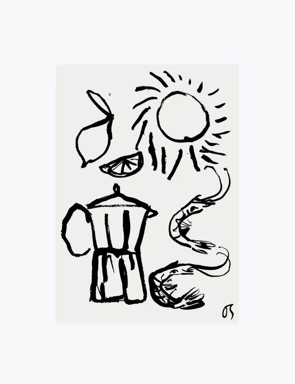 Coffee and Prawns Print