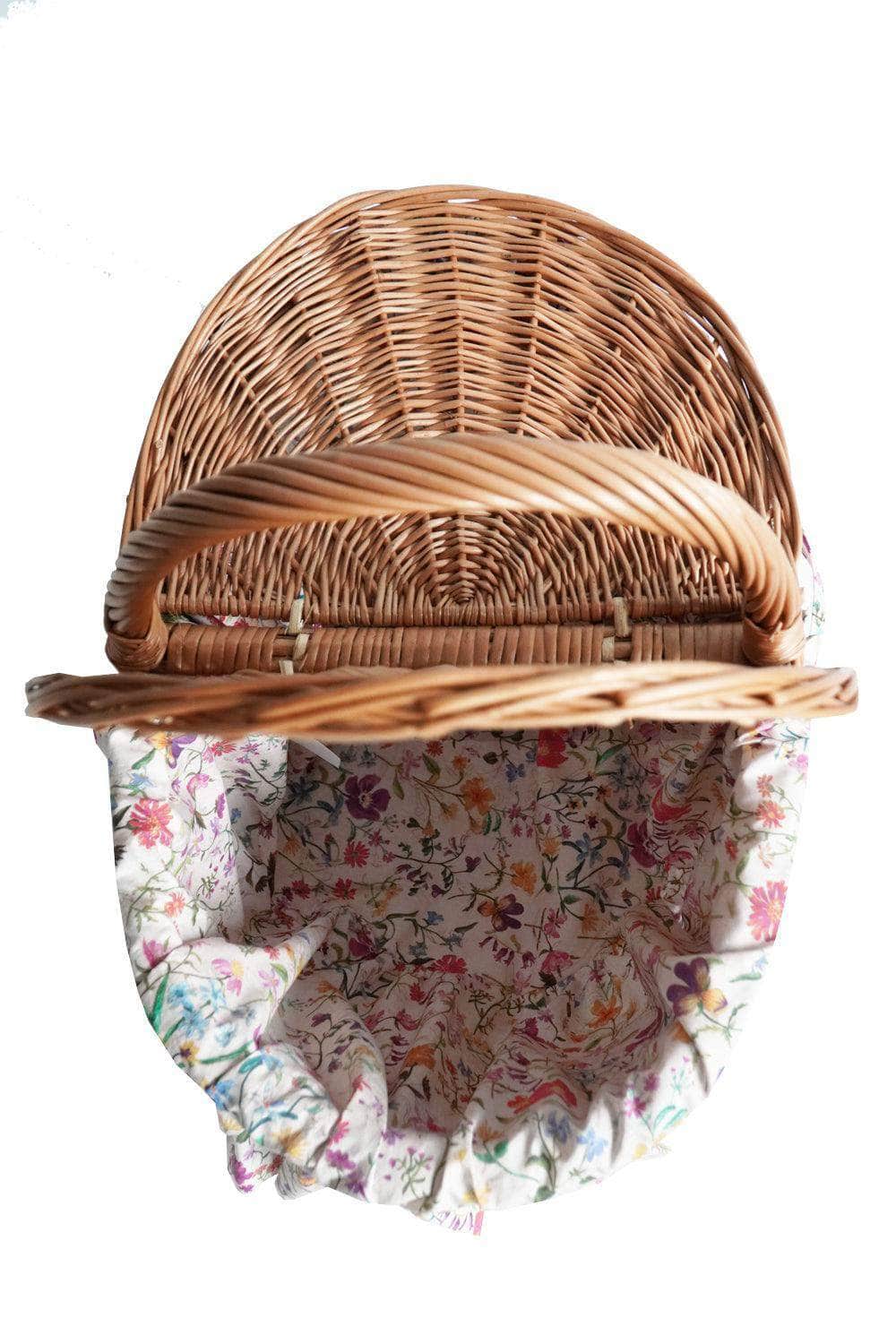 Oval Picnic Basket Made With Liberty Fabric Linen Garden