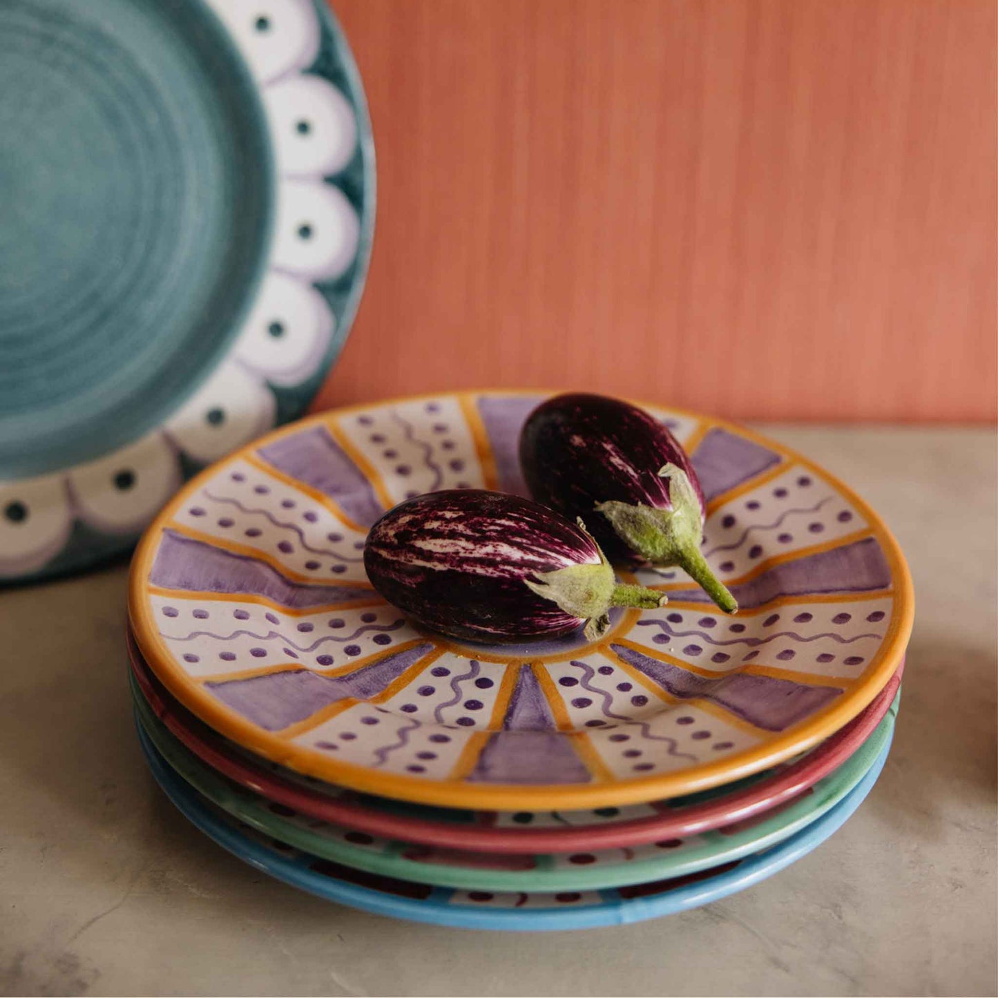 Sunbeam Dessert Plates Set of 6 Multicoloured