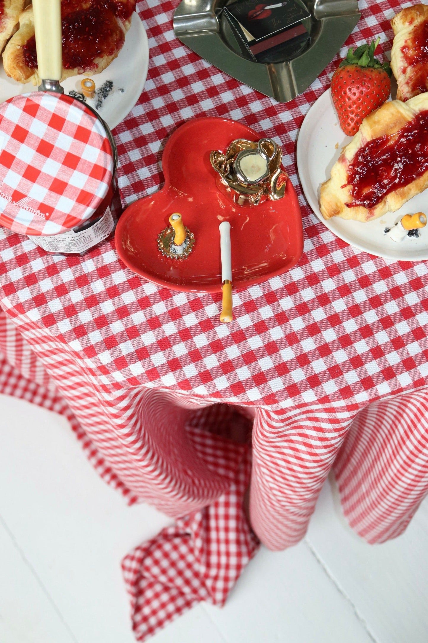 Rounded Champagne Heart Ashtray