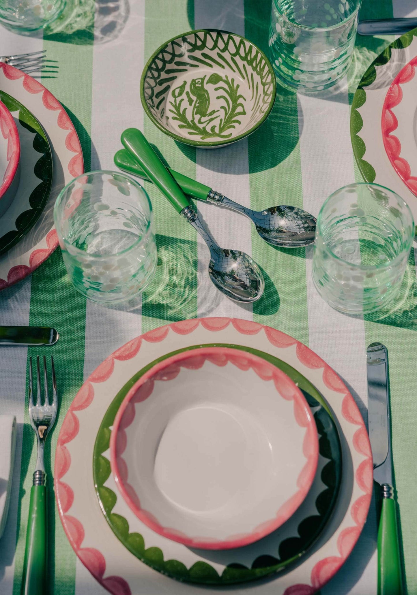 Green Set of 2 Dessert Spoons