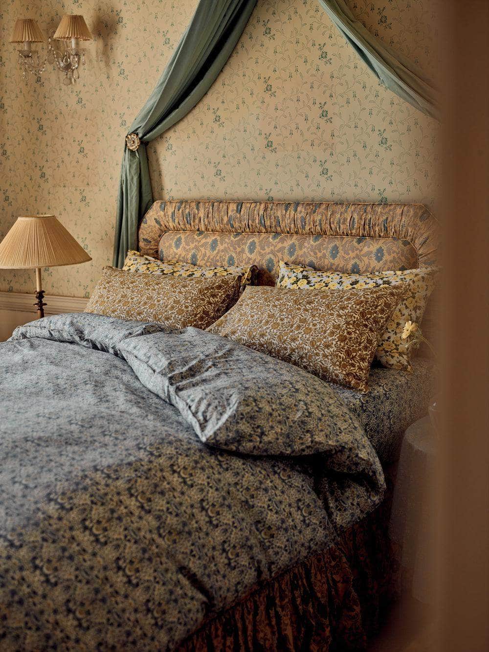 Fitted Sheet Made With Liberty Fabric Lodden China Blue