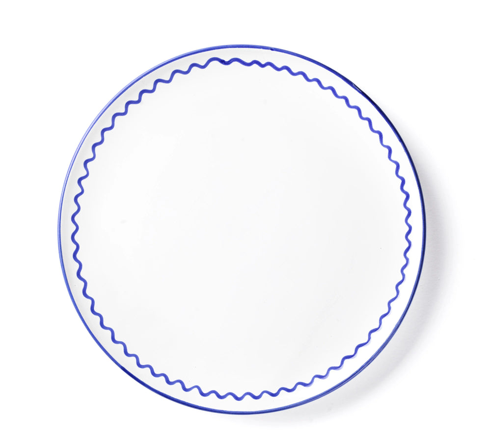 Dinner Plate -  Royal Blue Zigzag