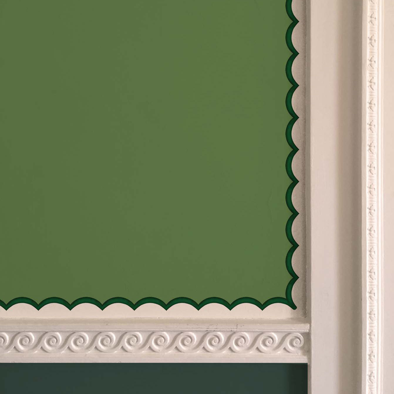 Scalloped Wallpaper Border - Emerald Green