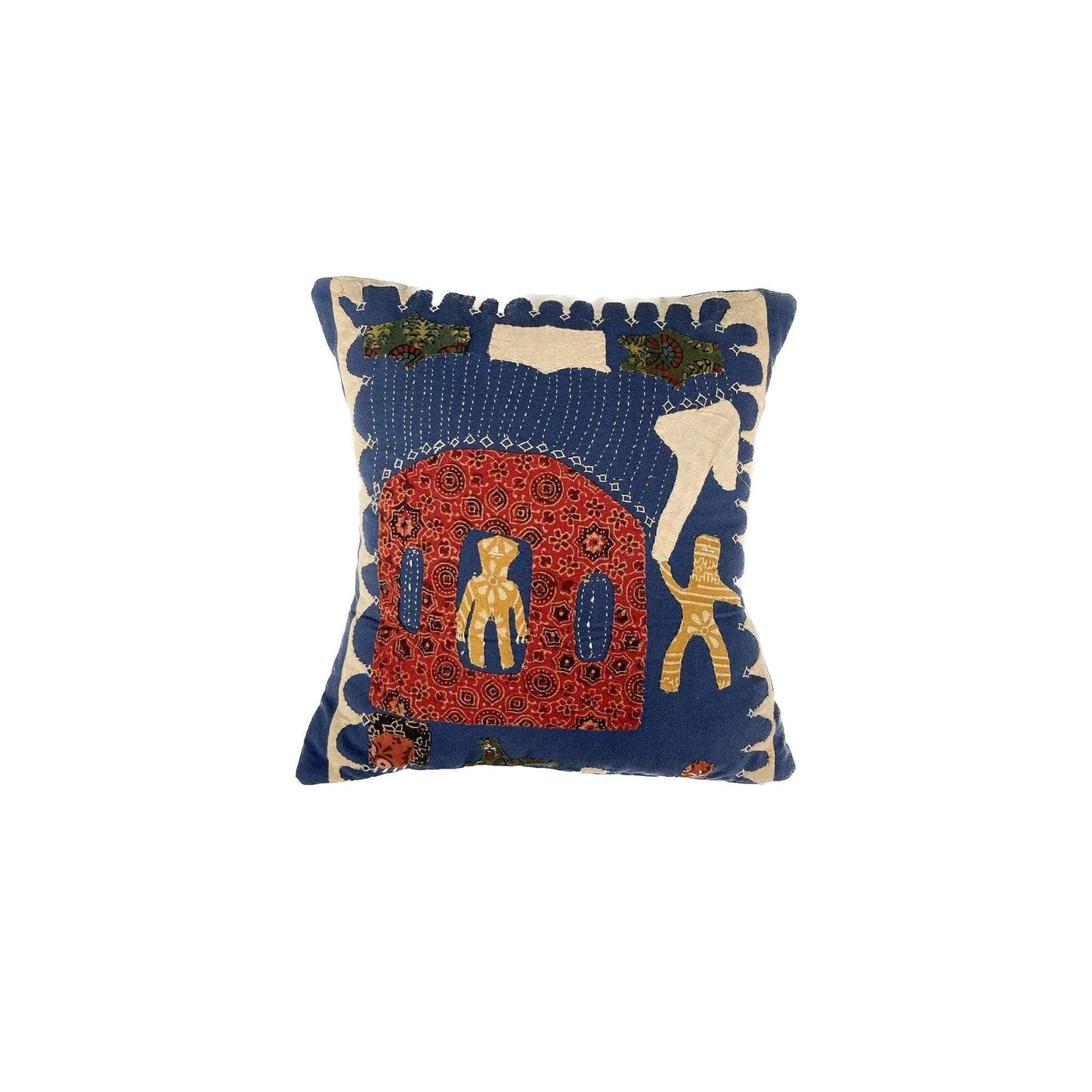 Flying Kites Natural Dye Cushion | Blue