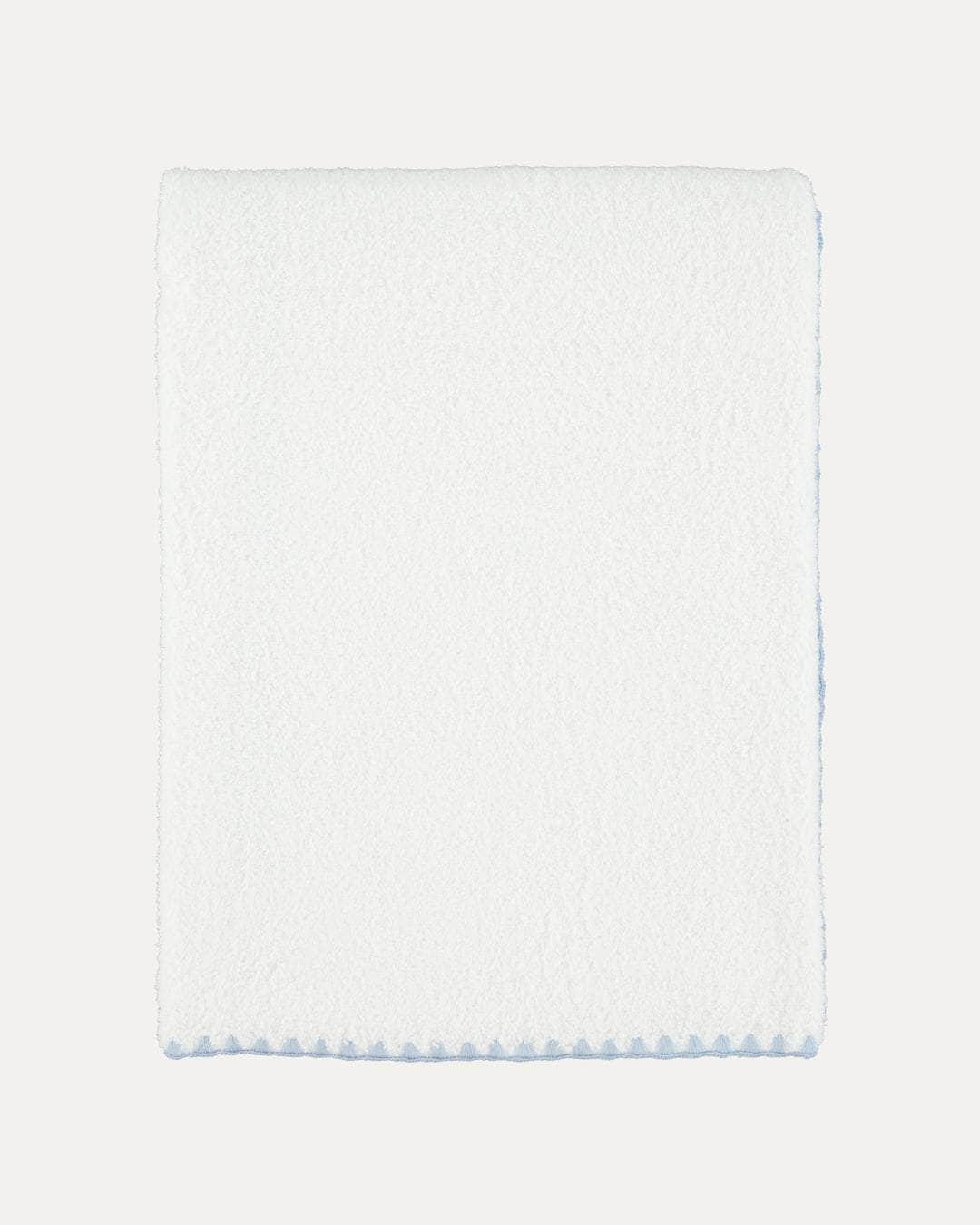 White and Blue Shell Bath Towel
