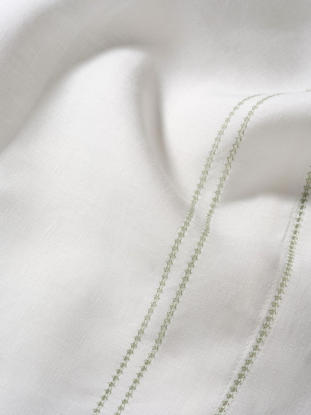 Duvet Cover Hemstitch Botanical Green