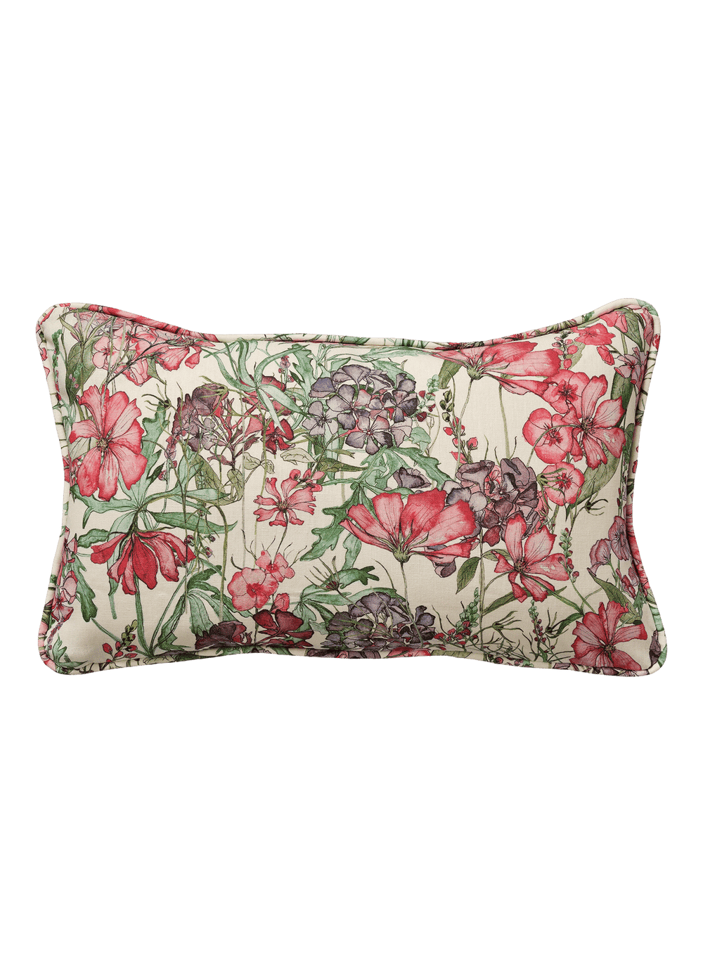 Rectangle English Cutting Garden Medley Cushion with Piping