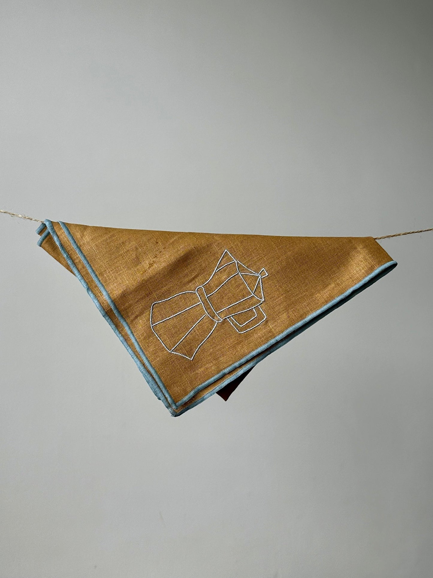 Linen Embroidered Napkins | 'Cafetiere'