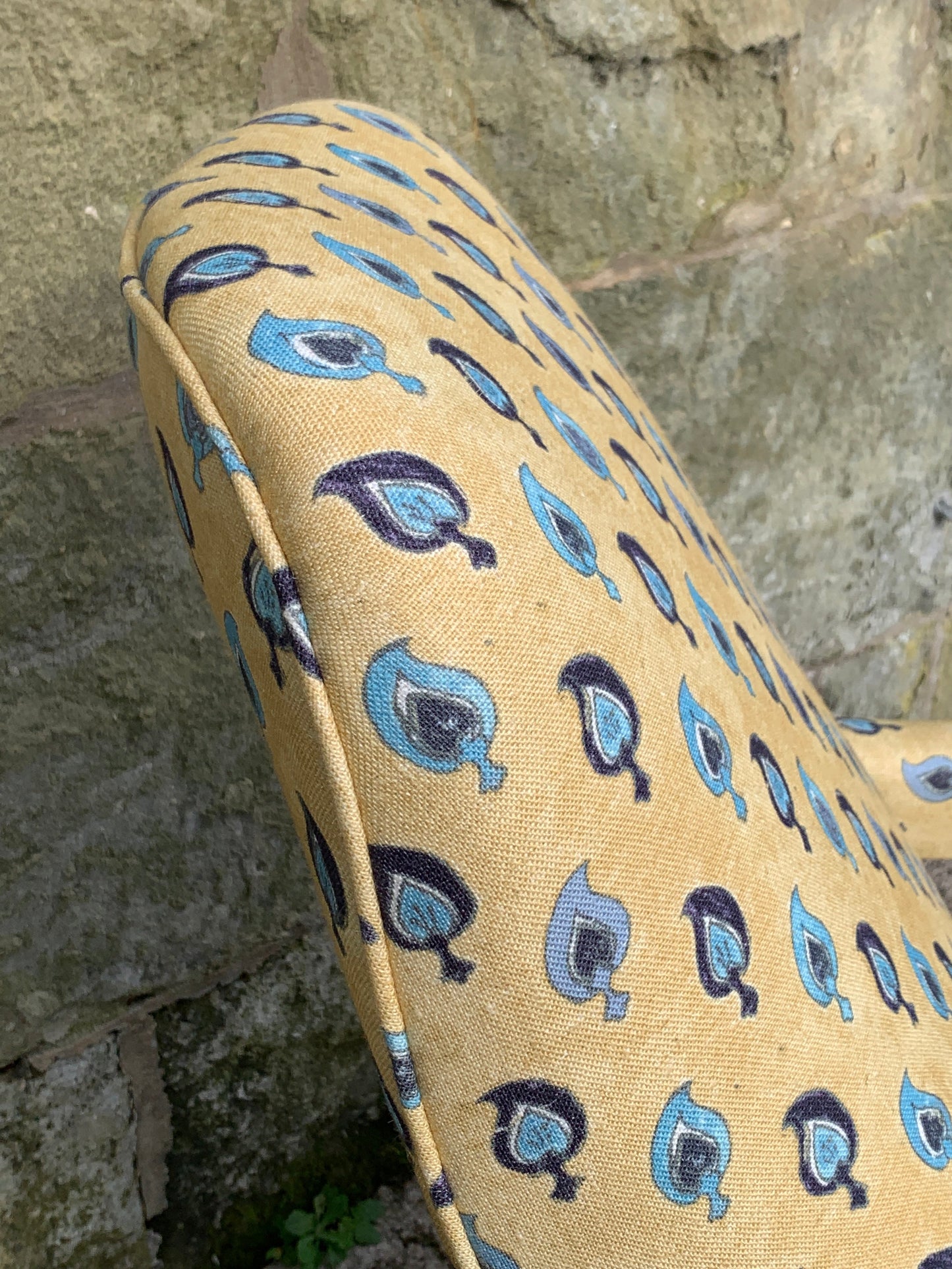 RUBY – Antique Statement Open Arm Armchair in Robert Kime fabric