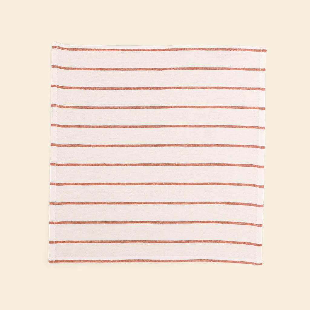The Orange & White Stripes Linen Napkins (Set of 2)