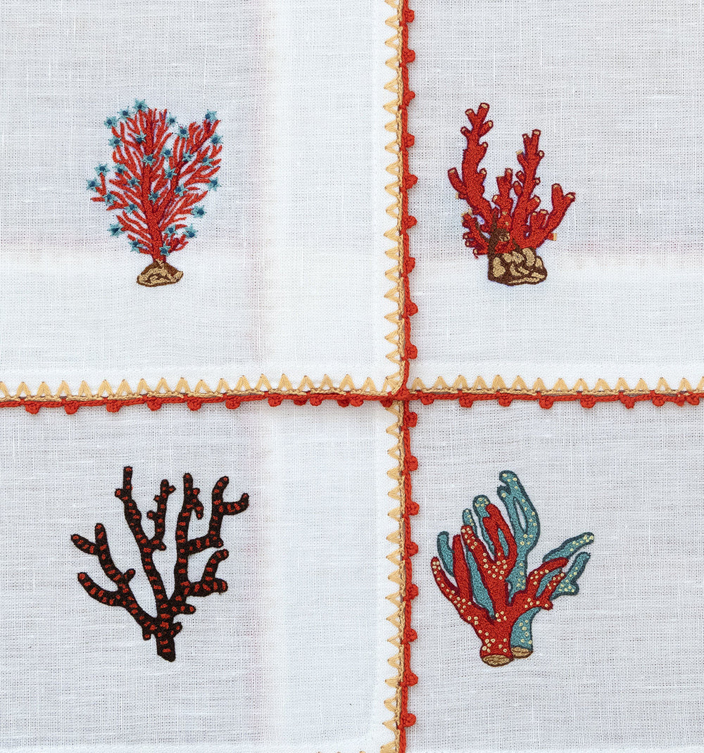 Coral Crest - Cocktail Napkins (Set of 4)