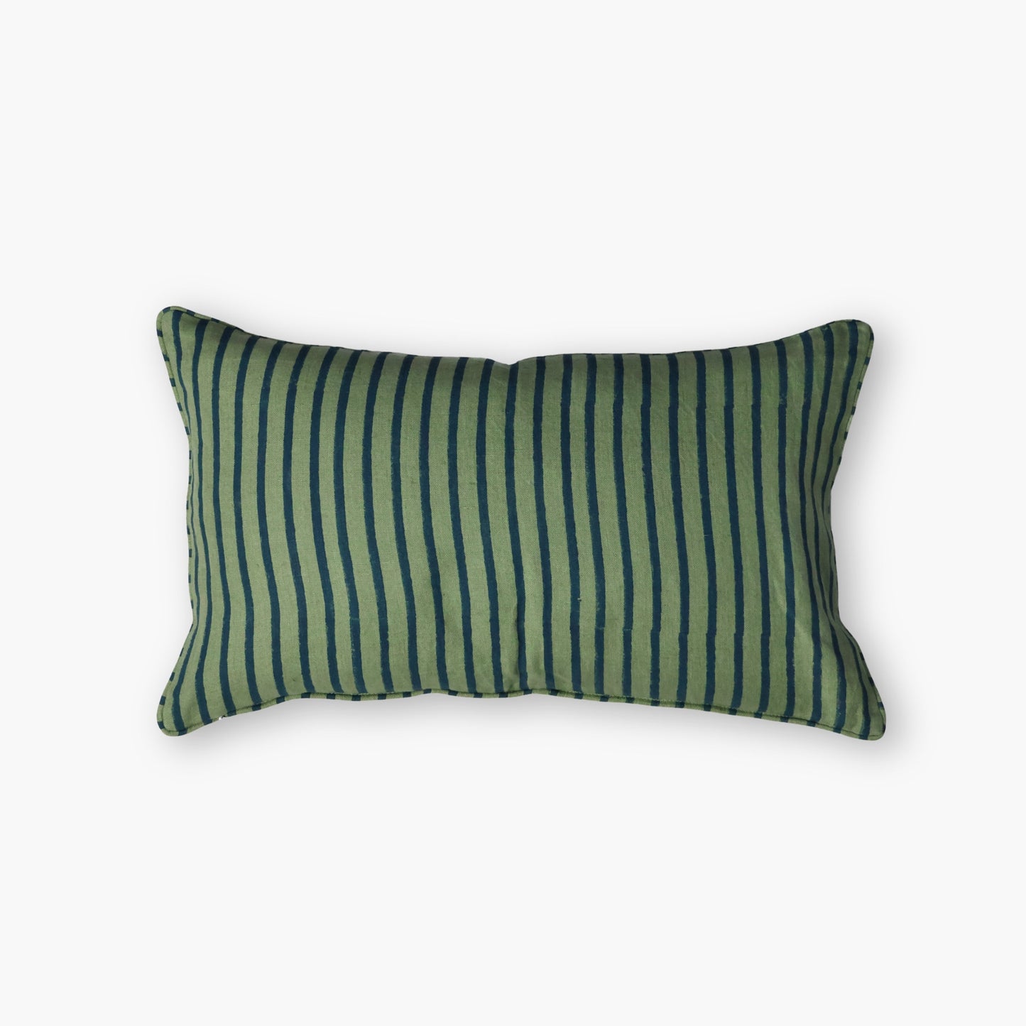 Bahaar Lumbar Throw Pillow Cover - Oil Green