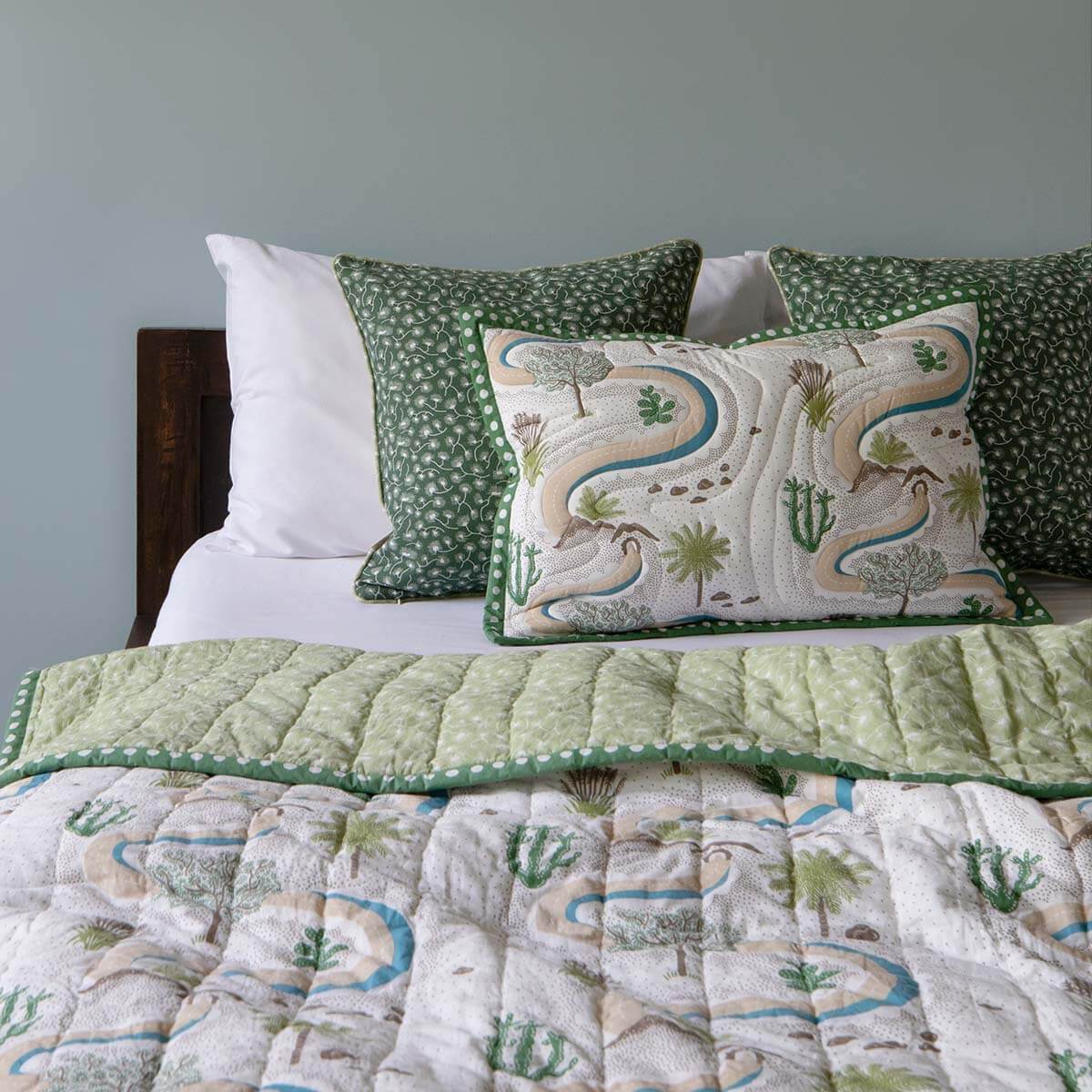 Winding Roads Quilted Cushion Cover